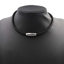 Upscale woven leather rope necklace with rope pendant rope male and female coarted neck neckline Hip-hop Japan-South Korea frosty wind