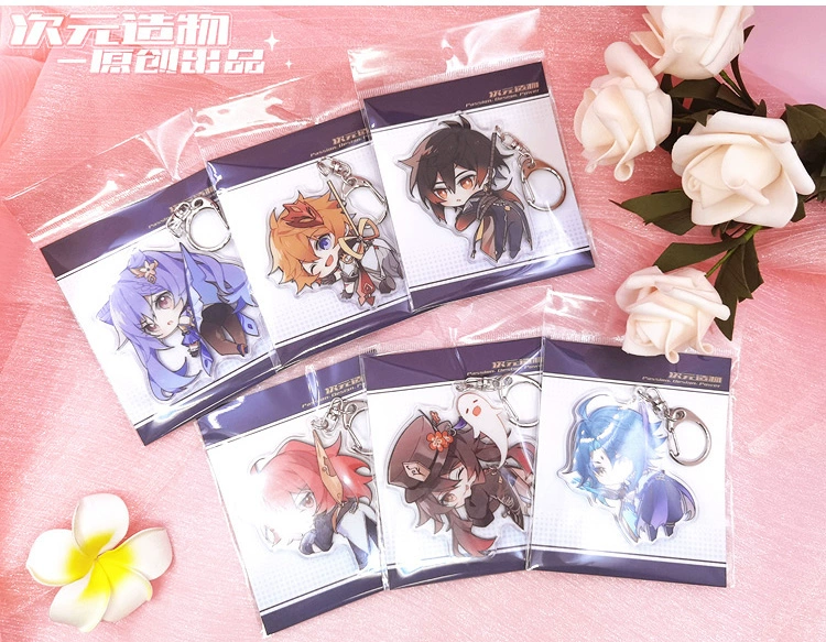 RANMO Game Anime Genshin Impact Zhongli Xiao Klee Barbatos Hu Tao Keychain Bag Pendant Cute Keyring Cartoon Toy Cosplay Xmas Gift -Zentai shop online O1CN01T4yR4X20fiOtal5RZ !!73256877.jpg
