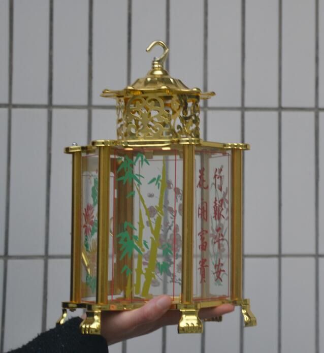 Ghee Chandelier Stainless Steel Living Room Oil Lamp For Buddha Changming Lamp Fu Lamp Heaven and Earth Parents Gold-plated Buddha Suspended Hanging Lamp