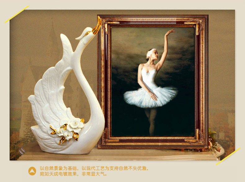 Practical wedding present European furnishing articles swan, wine accessories creative living room TV ark, ceramic craft gift