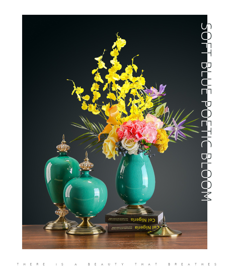 European ceramic vase furnishing articles household act the role ofing is tasted American light dry flower arranging flowers, TV ark, the key-2 luxury of the sitting room porch decoration