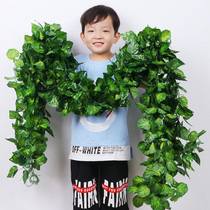 Green leaf decorative rattan plastic simulation grape leaf fake flower green rose winding long flower leaf rattan decorative vine green plant