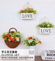 Simulation flower ornaments living room decoration hanging wall flower wall fake flower European flower arrangement hipster silk flower flower flower hanging basket