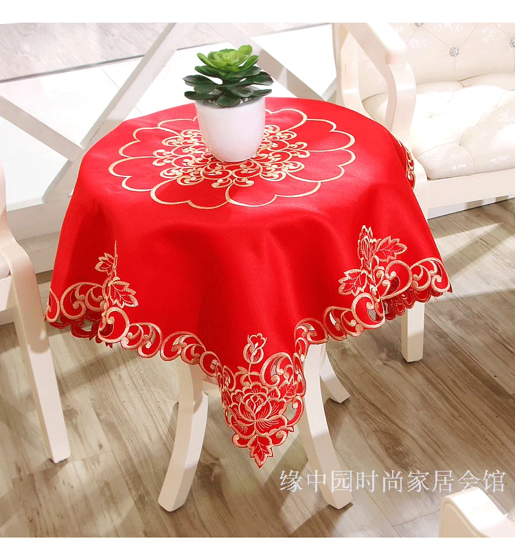 Red lễ hội hôn nhân đám cưới bàn đám cưới Bubu nghệ thuật hình chữ nhật vườn hình bảng bảng cà phê vải Á hậu Bửu phong cách miễn phí vận chuyển - Khăn trải bàn khăn trải bàn gỗ phòng khách