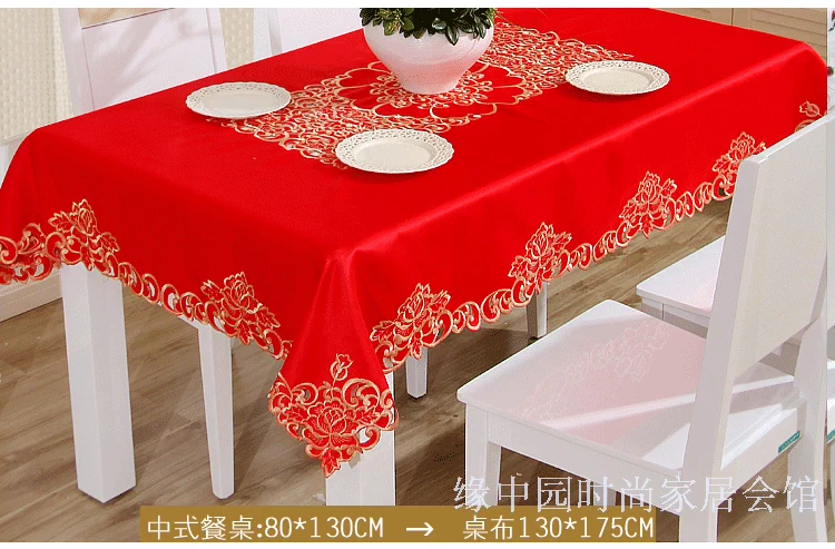 Red lễ hội hôn nhân đám cưới bàn đám cưới Bubu nghệ thuật hình chữ nhật vườn hình bảng bảng cà phê vải Á hậu Bửu phong cách miễn phí vận chuyển - Khăn trải bàn khăn trải bàn gỗ phòng khách