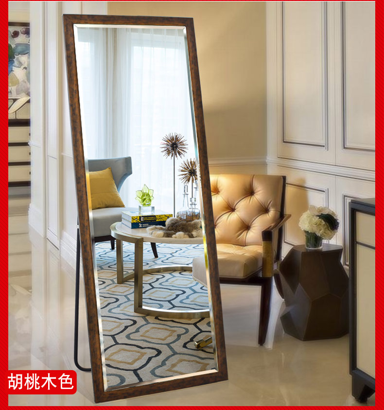 Mặt bích cờ vua chống cháy nổ toàn thân gương Phòng ngủ thay gương phù hợp gương sàn gương treo tường gương quần áo cửa hàng gương dài - Gương gương tròn để bàn