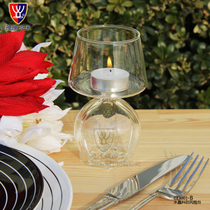 ins European style creative glass candle romantic candle cup transparent glass table lamp candle holder net red decorative ornaments