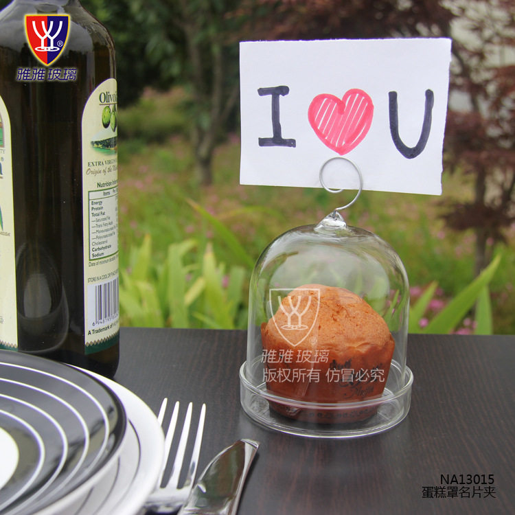 Micro landscape creative round base cake transparent glass cover food display box windproof and dustproof decoration decoration