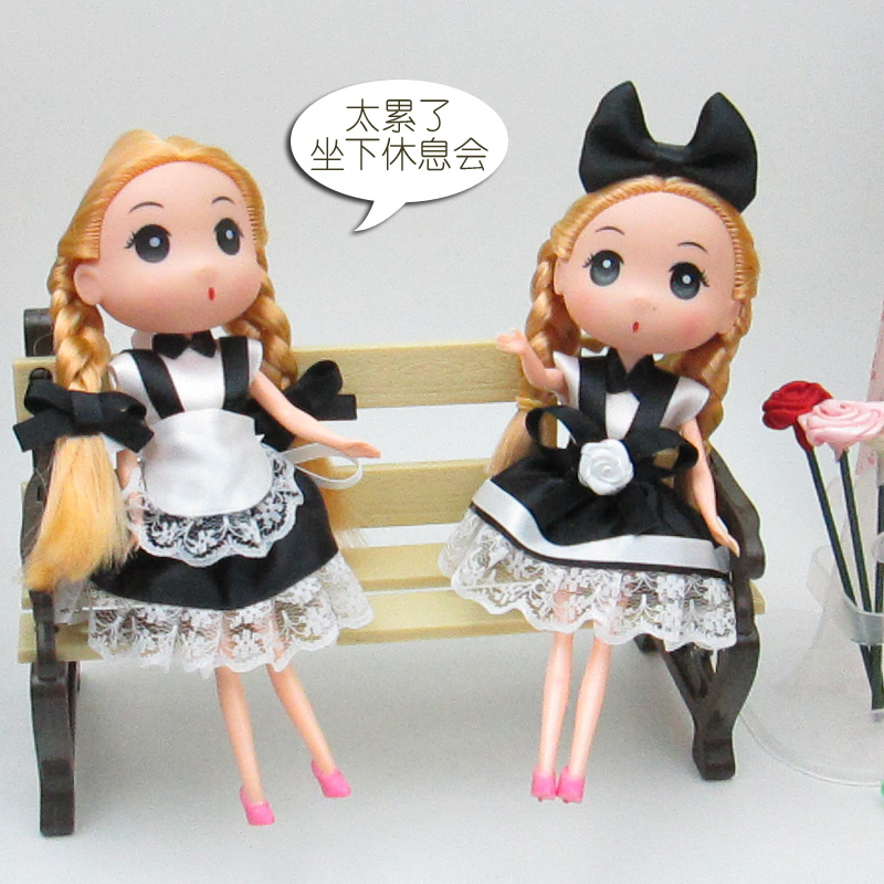 Dễ thương cô gái búp bê nguyên liệu handmade túi phụ kiện DIY làm cho bé quần áo chất liệu may váy [cô gái thông minh] thế giới quà tặng