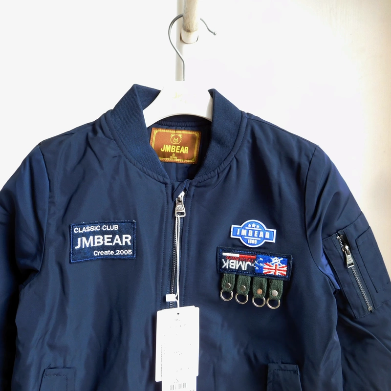 Quần áo trẻ em Jamie bear chính hãng khuyến mãi mùa xuân và mùa thu trẻ em trai và trẻ em đôi cộng với đồng phục bóng chày lông cừu 893111007 hoang dã - Áo khoác