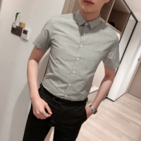 欧格西 Мужская трендовая летняя рубашка для отдыха, в корейском стиле, короткий рукав