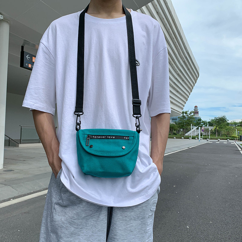 Student Single-shoulder bag Male Summer small Number of skewed satchel women Jane about 2021 new phone bag Mini small bag Canvas Tide