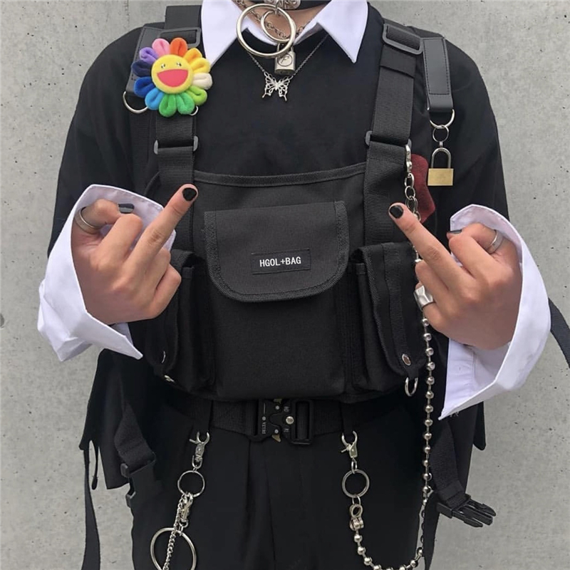 Tactical carrybag vest vest vest vest vest machine bag tide street dance hip hop multi pocket in port wind