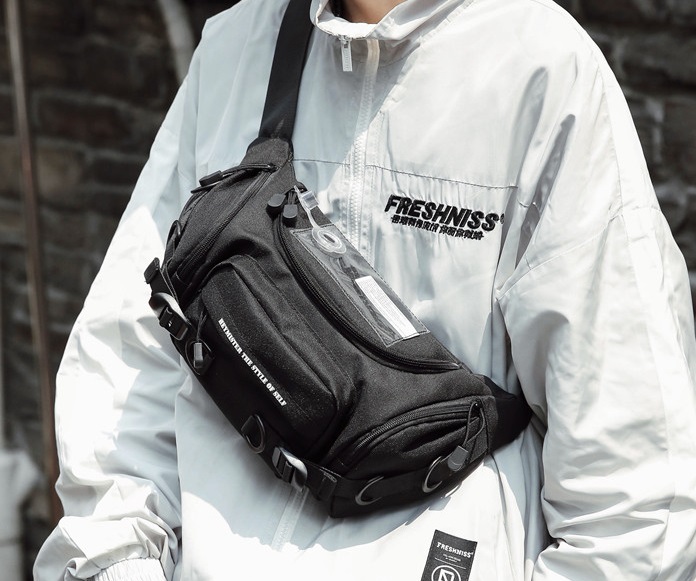 Sports shoulder cross-body bag women's hip hop chest bag ins street trend men's trend brand personality functional wind overalls belt bag