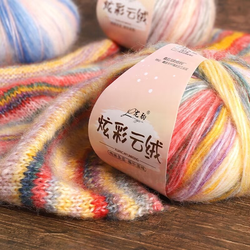 Dai Spray Yarn Segment Dyed Gradient Yarn Ball for Hand Knitting DIY Thick Yarn Scarf Hat Sweater Cardigan Crochet