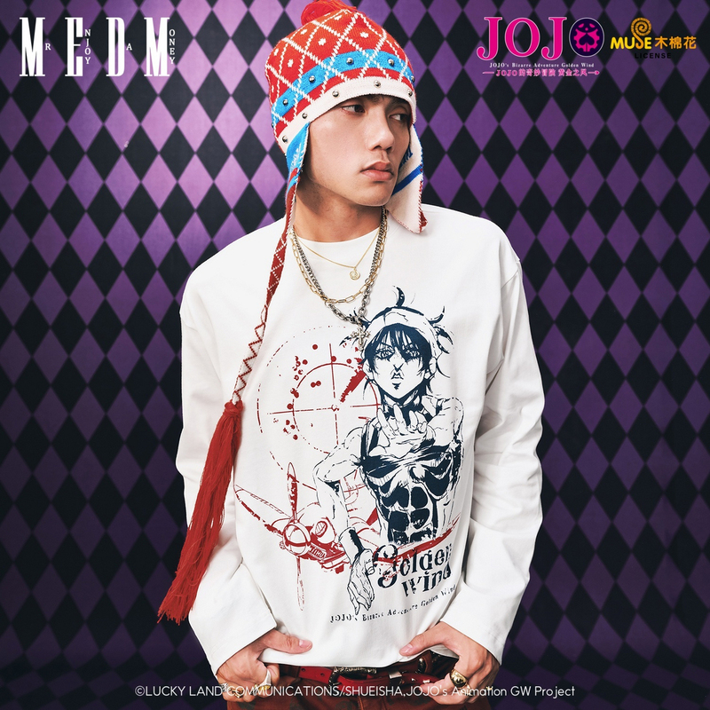 Medmxjojo's Bizarre Adventure Collaboration - Red and Blue Substitute Character Anime Casual Long Sleeve T-Shirt Round Neck Top for Autumn Medmxjojo's Bizarre Adventure Collaboration - Red and Blue Substitute Character Anime Casual Long Sleeve T-Shirt Round Neck Top for Autumn
