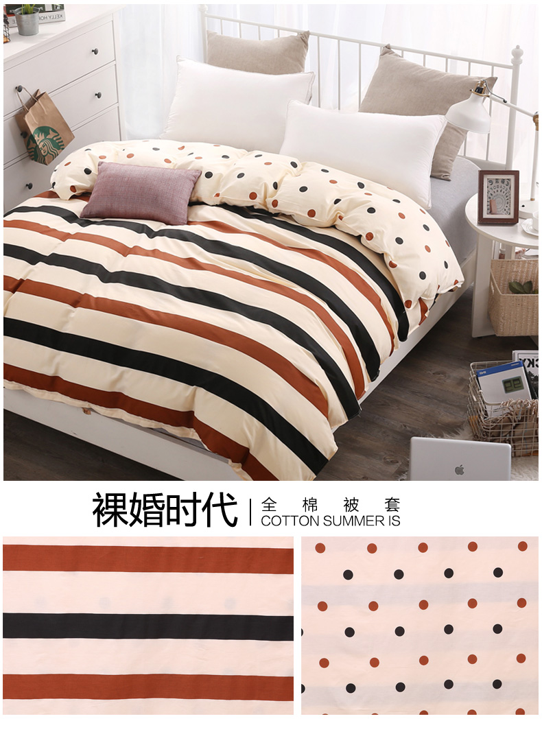 Hua Jin Tian đầy đủ bông quilt cover mảnh duy nhất bộ đồ giường mùa thu và mùa đông duy nhất đôi bông quilt cover ký túc xá sinh viên 1.5 m 1.8 m giường