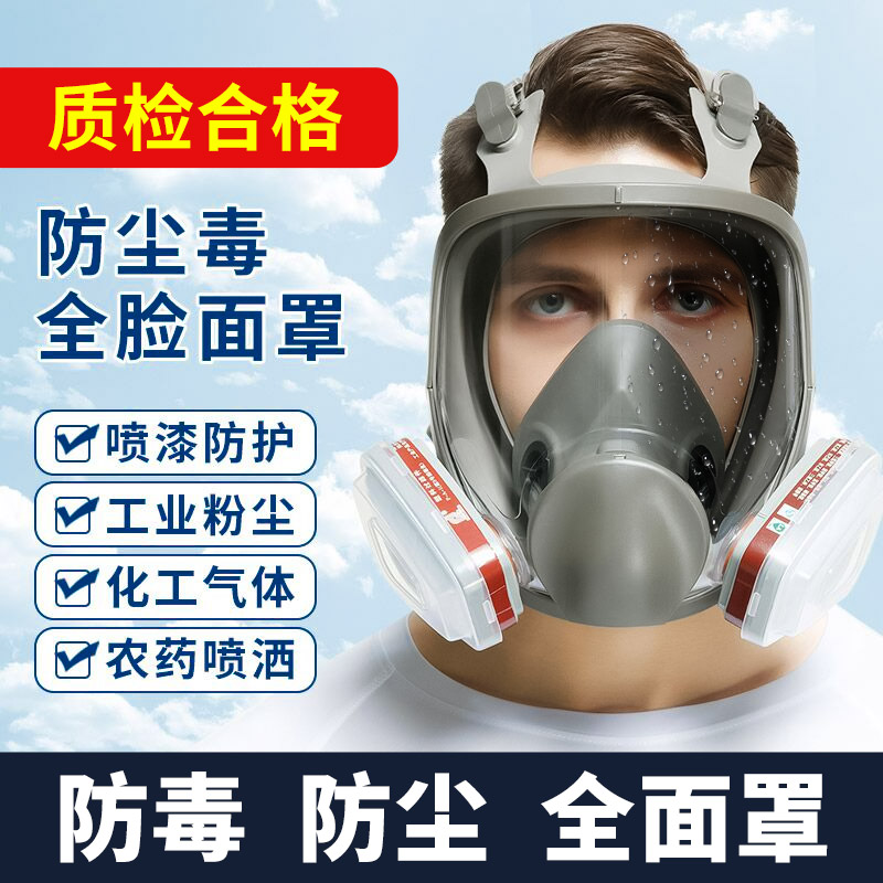 Gas mask full face mask spray paint dust mask full face hood poisonous oxygen chemical gas special protective cover