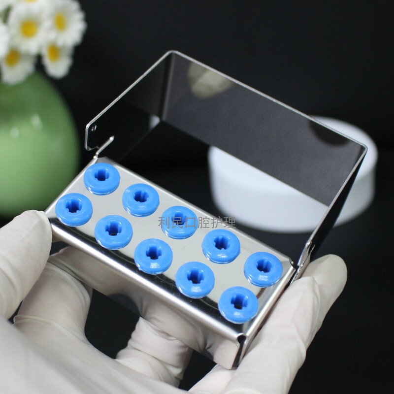 Dental Stainless Steel 10-Hole Scaler Tip Sterilization Box Ultrasonic Scaler Working Tip Mirror-Polished Needle Holder Oral Cavity