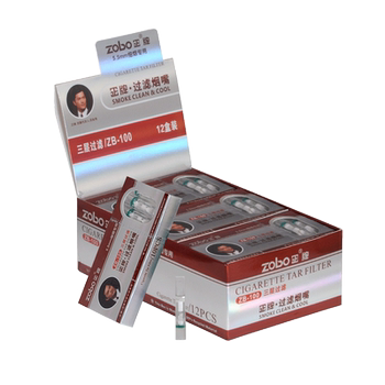 Zobo Genuine Fine Cigarette Filter Disposable Triple Fiber Cotton Male Fine Cigarette Filter 5.5mm Special Use