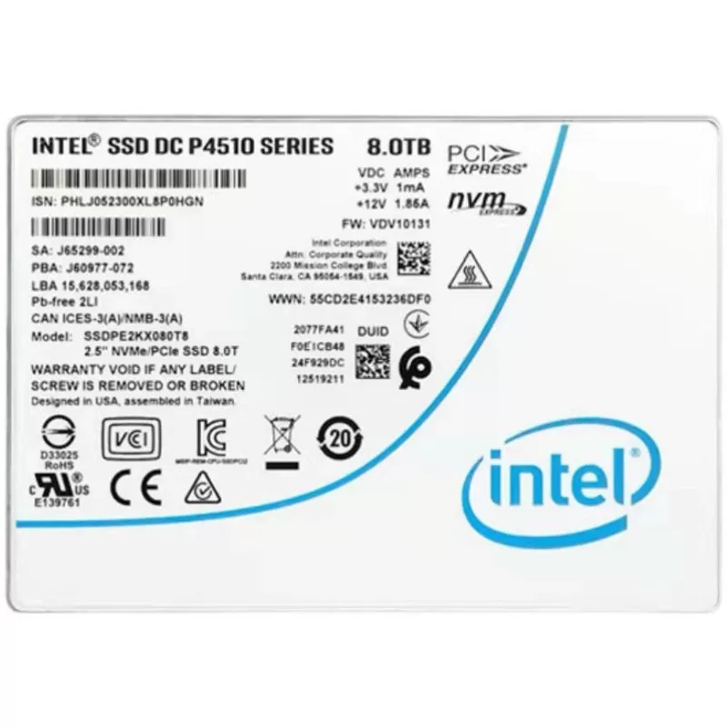 Intel/英特尔 P4510 8T U2 4T NVME protocol 2T enterprise SSD solid state hard disk 1T