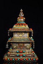 Hidden area back to old Forta natural crystal pure handmade chisel with inlaid jewel sky Everest