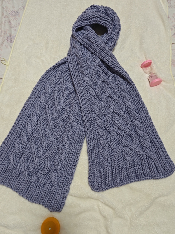 【Handmade Scarf Finished Product】Heart-Shaped Twist Pattern Pure Handmade DIY Knitting Thick Yarn Ball Knitting Needle Scarf for Yourself