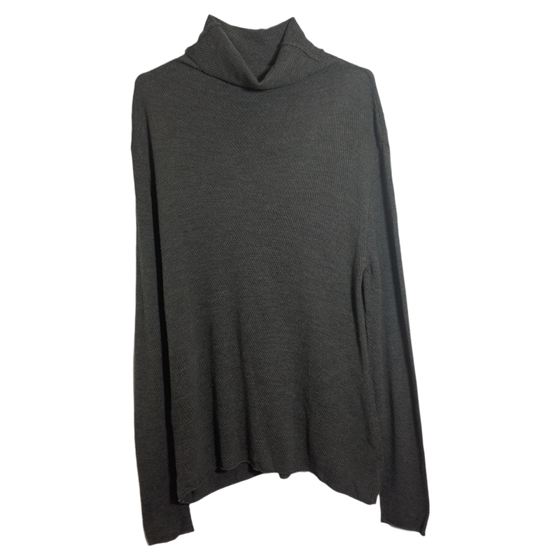 Shengdi Gray High-Neck Men's Knit Sweater, Thin and Comfortable Elastic Texture Pullover Sweater 3568