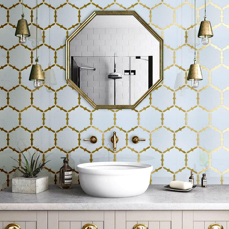 Nordic Parquet Crystal Marble Mosaic Kitchen MAKEUP ROOM TILE HEXAGON RHOMBOID XUAN BACKGROUND WALL FACE BRICK