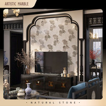 New Chinese style TV living room background wall bedroom entrance mosaic shells marble bathroom tiles light luxury