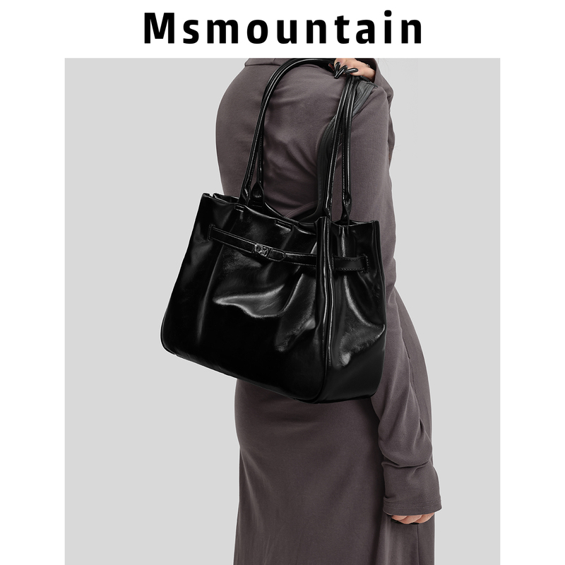 [Shanjianshan] Genuine Leather Niche Tote Bag for Women 2026 Autumn and Winter High-End Commuter Large-Capacity Handbag Shoulder Bag