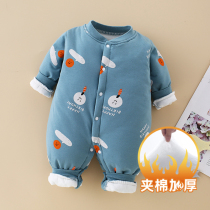 Baby onesie thin cotton autumn and winter baby quilted romper newborn clothes spring clothes 3-6-9 months romper