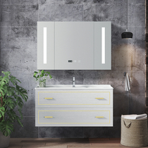 Light luxury bathroom cabinet combination Modern simple sink washbasin cabinet Bathroom wash countertop basin Intelligent mirror cabinet