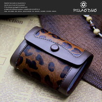 pilaoduo new cowhide plus horse hair card bag BAO WEN card clip womens card set cowhide card bag cowhide card bag