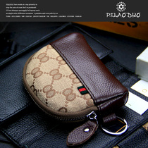 pilaoduo printed canvas first layer cowhide womens coin purse small handbag Key bag coin bag coin bag