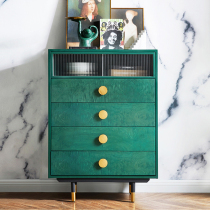 Italian light luxury bucket cabinet solid wood bedroom locker living room decoration storage drawer cabinet furniture partition porch cabinet