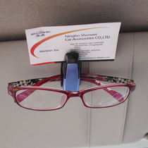 Car visor accommodating multifunctional on-board glasses clip for car sunglasses holder visor cards containing clips