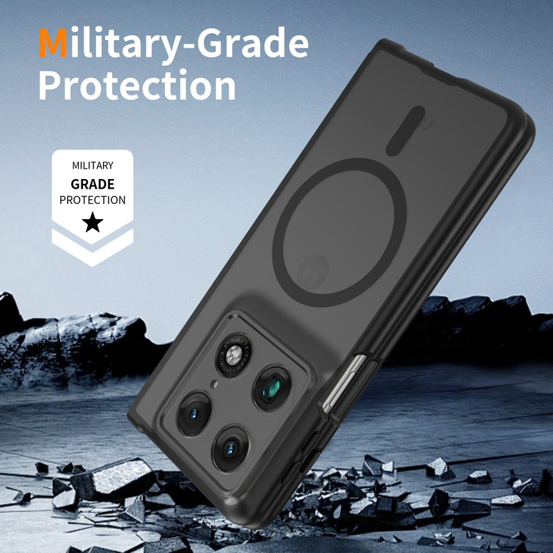 Frosted Acrylic Hard Back Phone Case Suitable for Lenovo Moto Razr Fold/Motorola Moto Fold, Airbag Anti-Drop Simple Case with Magnetic Attraction 2026 Lenovo Protective Case
