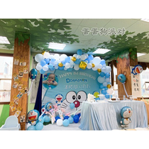  Robot cat Doraemon jingle cat childrens baby birthday background cloth 100-day anniversary party poster wall customization