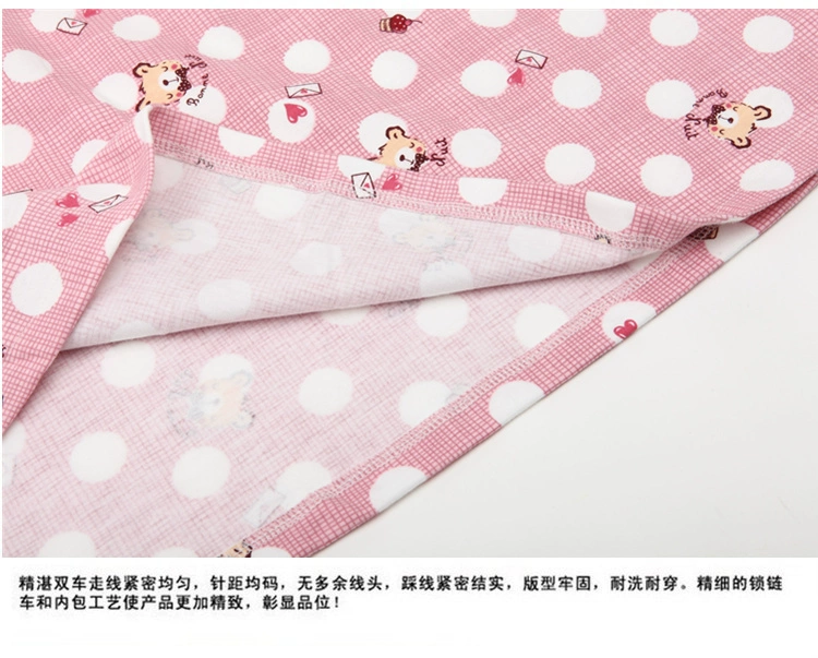 Đồ ngủ nữ mùa xuân và mùa thu đơn mảnh cổ tròn áo thun cotton dài tay áo sơ mi nữ trung niên kích thước lớn phục vụ nhà