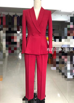 Cloth Impressionable to be a female presenter on a mirror Costume Announcer candidate for interview with a small suit QB8179