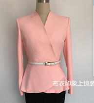 Cloth impression tailor-made female host on camera announcer art examiner interview small suit QB8112