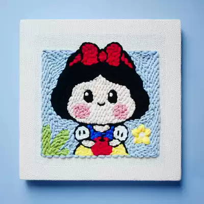 Russian poke embroidery snow white material bag handmade embroidery diy cartoon embroidery rubbing embroidery set wool line painting