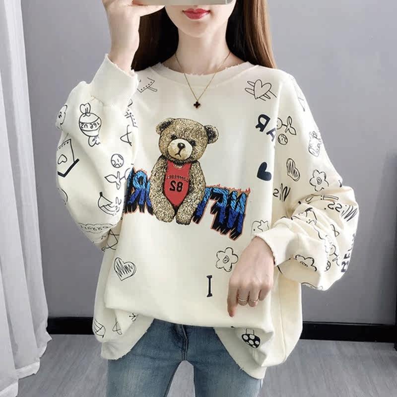 Pregnant women's autumn clothes jacket fashion long sleeves thick cotton T spring autumn new thin section Tide T-shirt Korean version loose with large size and jacket tide