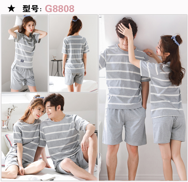 Mùa hè mẫu nữ vài bộ đồ ngủ mùa hè phim hoạt hình mỏng phần bông phục vụ nam và nữ bộ mặc nhà đẹp