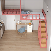 Provincial space loft overhead bed multi-functional iron rack bed test second floor of simple luxury childrens ladder beds customized