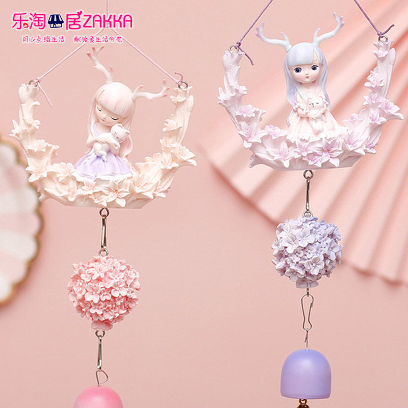 Cute girl wind chime creative balcony pendant dream girl heart ins wind bell bedroom room hanging door decoration