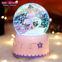 Dancing ballet girl crystal ball music box girl ornaments music box rotating to send girls children birthday gifts