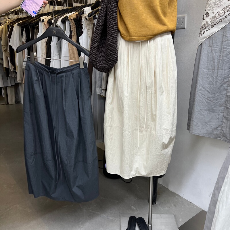 Rn51962 Summer New Style 2026 Women's Mid-Length Skirt, Slimming and Versatile, Elastic Waist Tie Skirt Rn51962 Summer New Style 2026 Women's Mid-Length Skirt, Slimming and Versatile, Elastic Waist Tie Skirt