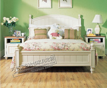 Mediterranean double bed single bed American country solid wood bed pastoral style Nordic bed retro nostalgia